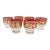 Superb Culver Red Paisley 22k Gold Glassware Set of 6 Mid Century 1960s For Sale