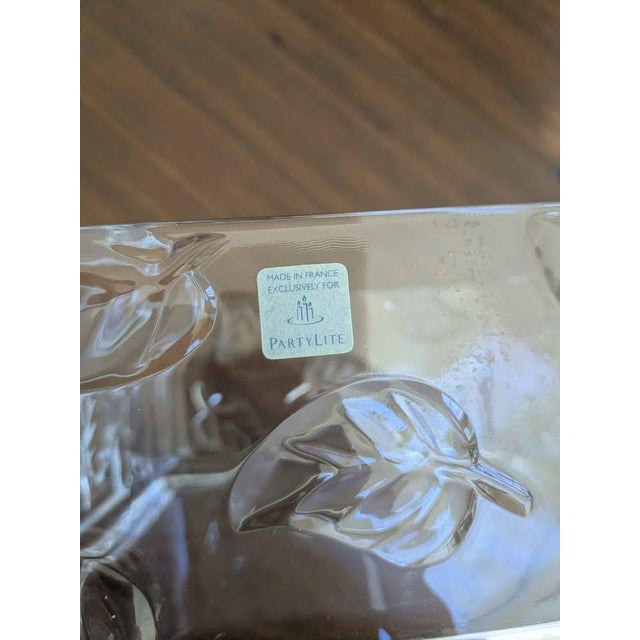 Modern NWT , Vintage, PartyLite Square Embossed Crystal Bowl For Sale - Image 3 of 6
