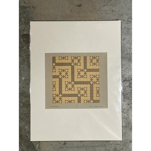 Vintage Geometric Tile Pattern Serigraph For Sale - Image 4 of 12