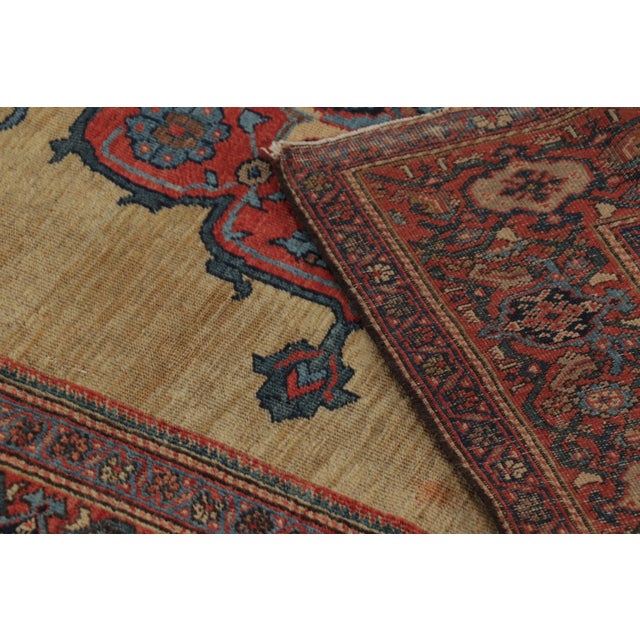 Textile Antique 20th Century Persian Farahan Gold Rug With Ornate Medallion - Rug & Kilim For Sale - Image 7 of 7