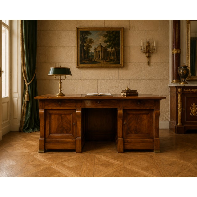 Tan Mid-Empire Restoration Walnut Desk, 19th Century For Sale - Image 8 of 9
