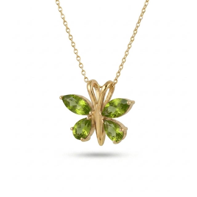 Not Yet Made - Made To Order Peridot Butterfly Gemstone Pendant - August Birthstone Pendant for Woman For Sale - Image 5 of 5
