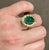 4.5 Carat Oval Emerald Cabochon 14 Karat Yellow Gold Cocktail Ring Vintage For Sale - Image 14 of 18