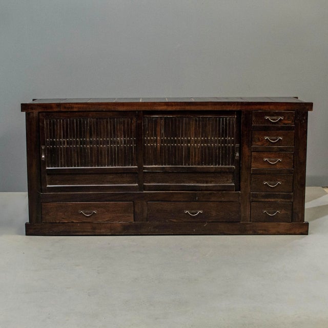 Early 1900s Antique Japanese Mizuya Tansu Kitchen Cabinet | Chairish