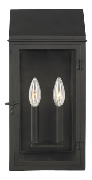Chapman & Myers by Visual Comfort Studio Hingham Medium Outdoor Wall Lantern, Black