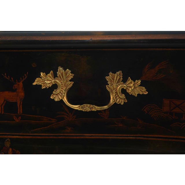 Brown Maitland Smith Chinoiserie Louis XV Style Bombe Commode For Sale - Image 8 of 18