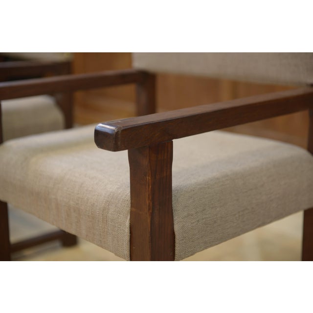 Upholstered Oak Armchairs, 1950s, Set of 2 For Sale - Image 3 of 12