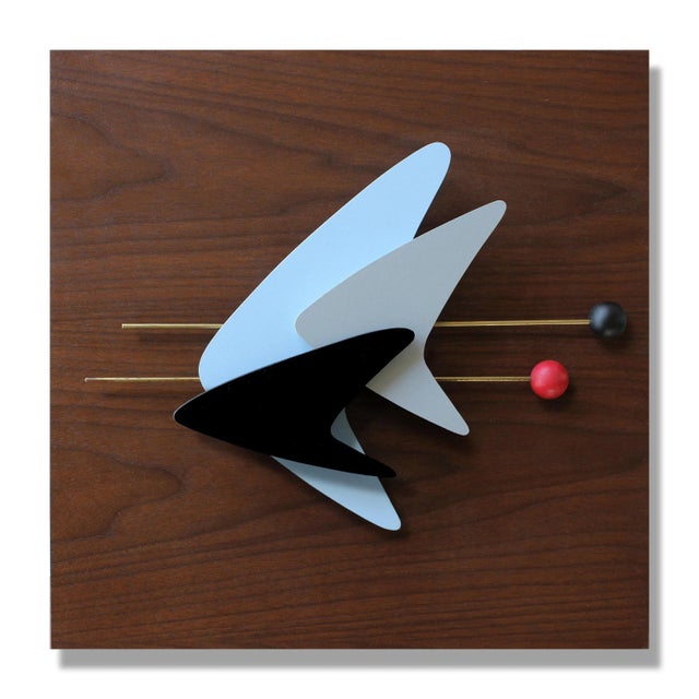 Brown Mid Century Modern Boomerangball Sculpture Abstract Wall Art For Sale - Image 8 of 8