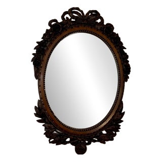 Antique Carved Oak Wall Mirror, 1860 For Sale