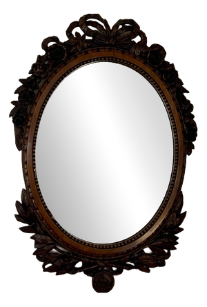 Antique Carved Oak Wall Mirror, 1860