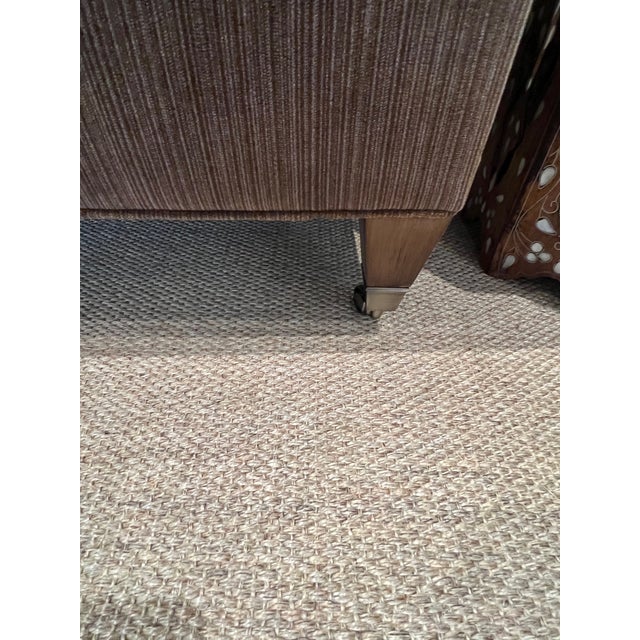 Wesley Hall Furniture Brown Strie Velvet Sectional For Sale - Image 6 of 11