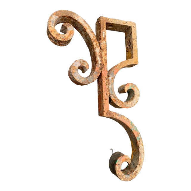 Share Large Antique 1800s Cast Iron Architectural Salvage Corbel Bracket Church Sconce For Sale