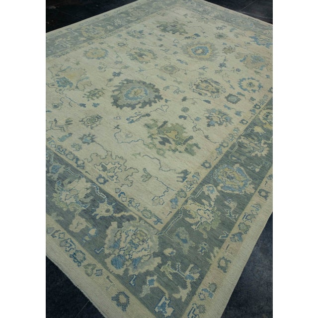 Turkish Turkish Oushak Rug 9' x 12'2" #18582 For Sale - Image 3 of 8