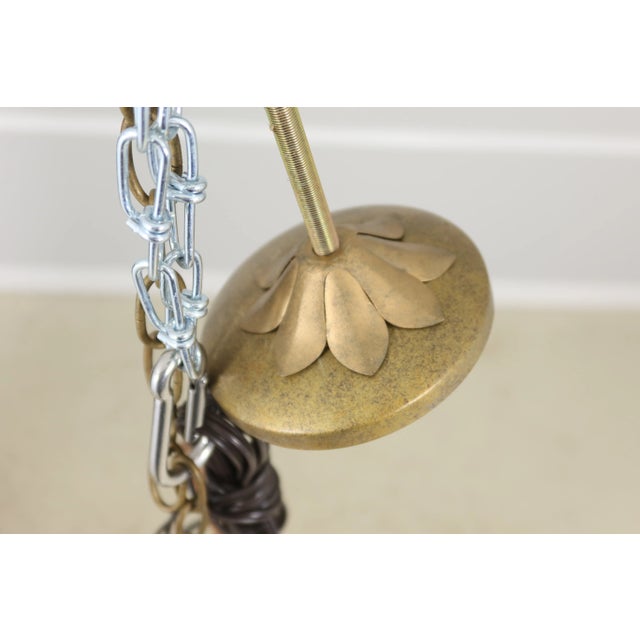 6 Light Chandelier W. Tear Drop Glass Prisms For Sale - Image 9 of 11