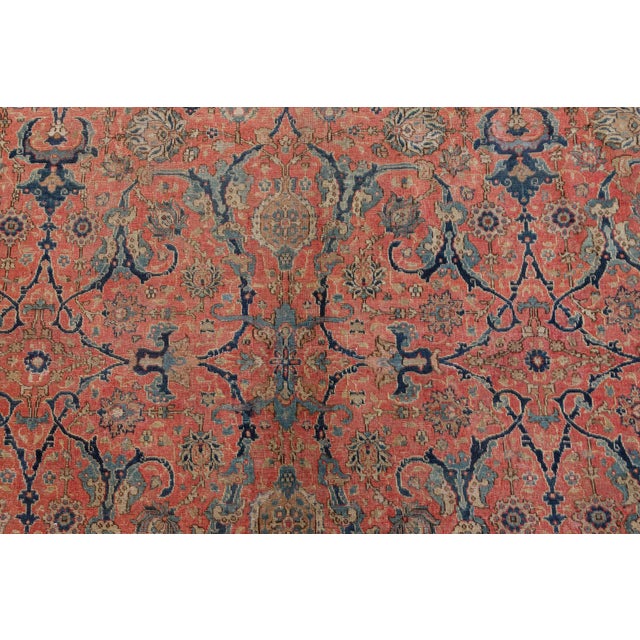 Early 20th Century Authentic Persian Tabriz Pink Handmade Wool Rug For Sale - Image 5 of 8