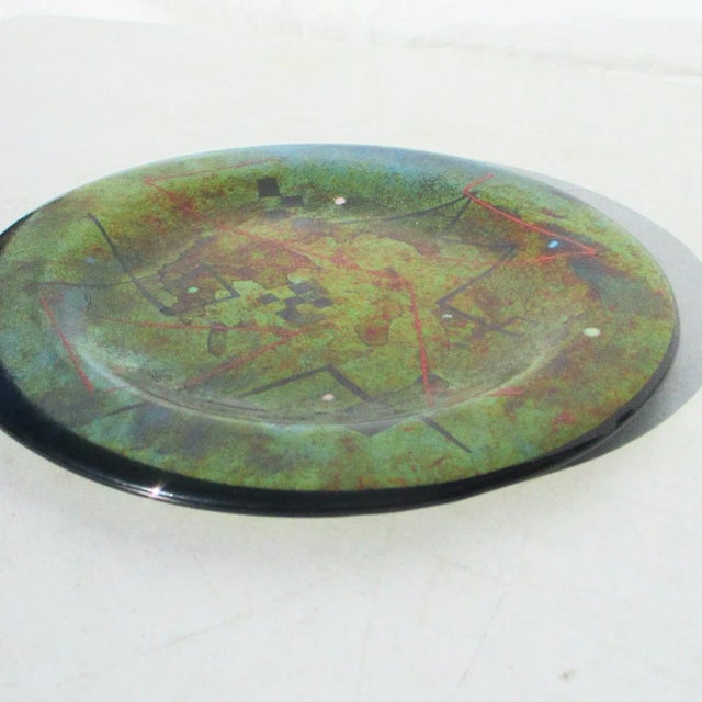 Modern Dichroic Art Glass Plate by Henry Monrign For Sale - Image 3 of 6