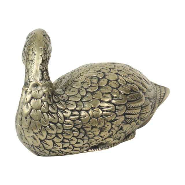 Silver-Plated Brass Duck Sculpture in the style of Mauro Manetti, 1970s For Sale - Image 4 of 11
