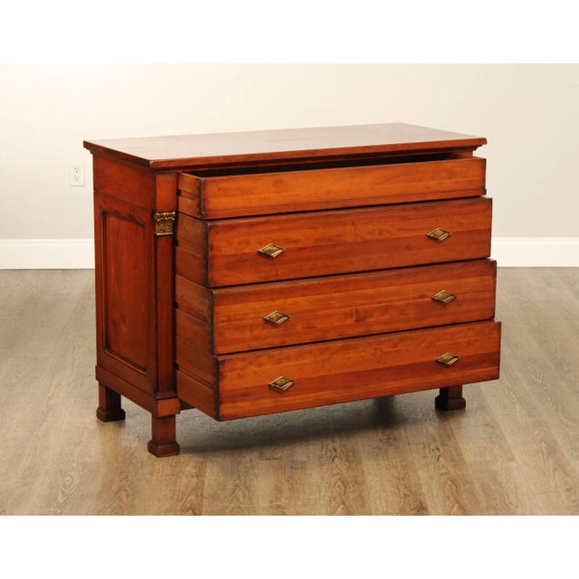 Neoclassical Annibale Colombo French Empire Style Cherry Chest Of Drawers For Sale - Image 3 of 12