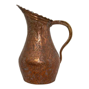 Islamic Persian Copper Pitcher Antique 19th Century Middle Eastern Ewer