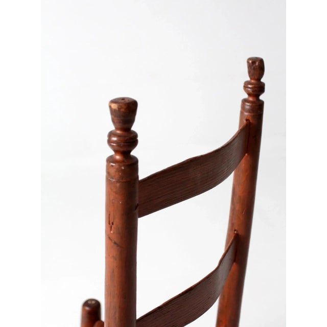 Wood Antique Splint Weave Seat Chair For Sale - Image 7 of 13