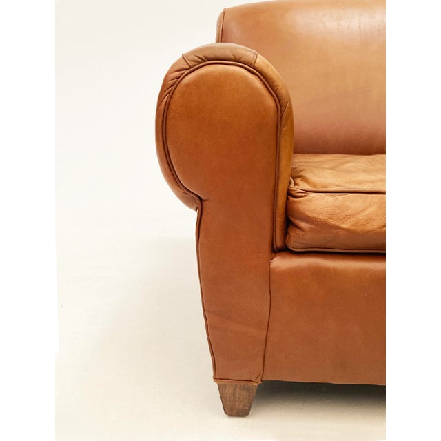 1990s Mitchell Gold Tan Leather Club Chair For Sale - Image 9 of 11