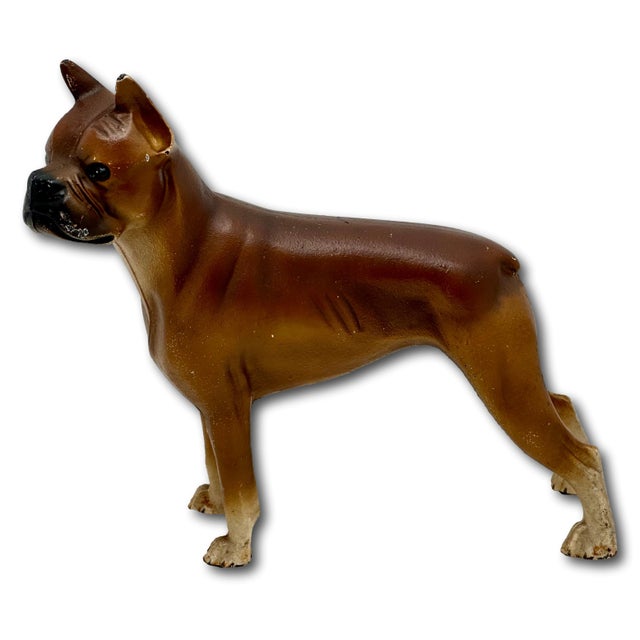 Very Rare & Hard 2 Find Vintage 1930s Hubley Mfg. Co. Cast Iron Standing Boxer Dog Doorstop in Excellent Condition For Sale In Boston - Image 6 of 18