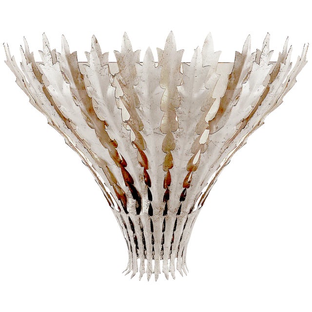 AERIN for Visual Comfort Signature Hampton Wall Light in Burnished Silver Leaf For Sale