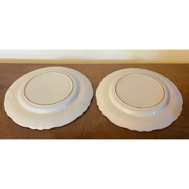 Antique 18th Century French Veuve Perrin Faience Landscape Plates With Ruins and Windmill - A Pair For Sale - Image 10 of 11