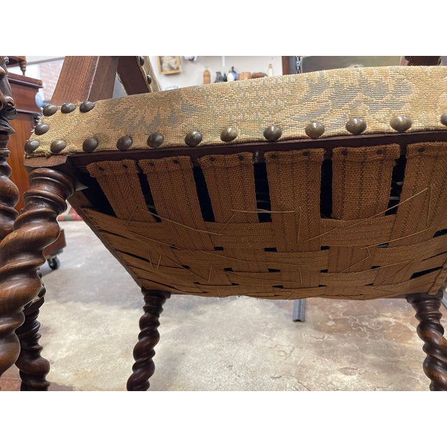 19th Century Louis XIII Barley Twist Open Arm Chairs For Sale - Image 10 of 10