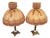 Louis XVI Style Table Lamps in Brass with Fringed Shades, 1970s, Set of 2 For Sale