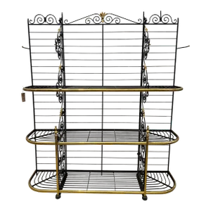 Vintage 1920’s French Brass & Wrought Iron Baker’s Rack