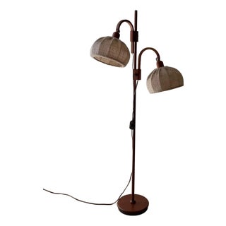 Double Adjustable Floor Lamp in Teak from Domus, 1960s For Sale