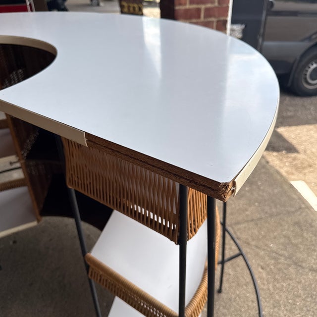 Arthur Umanoff Style Mid-Century Modern Curved Bamboo Tiki Bar For Sale - Image 12 of 12
