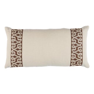 Schumacher Freeform Lumbar Pillow In Chocolate For Sale