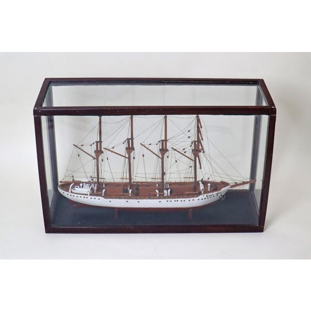 Sailing Training Ship Elli in the Display Case with Glass, Denmark, 1958 For Sale - Image 15 of 18