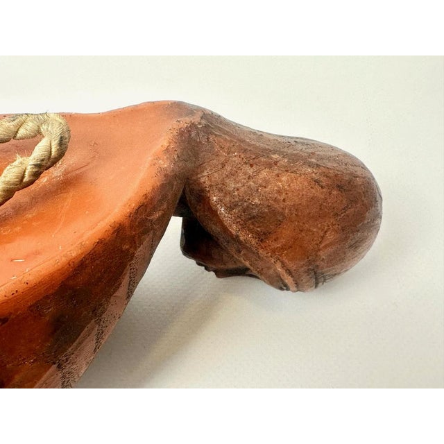 Brown Mid-Century Wax Madonna with Child Wall Figurine, 1970 For Sale - Image 8 of 11