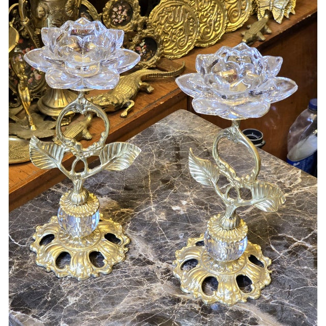 Designed for spaces that value detail and balance, this brass and crystal candlestick holder brings understated elegance...