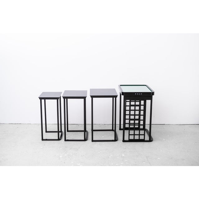 Art Nouveau Nesting Table Set after 1905 Design by Prof. Josef Hoffmann, Vienna, c.1980, Set of 4 For Sale - Image 18 of 18