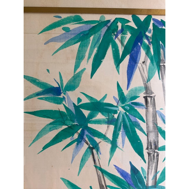 Textile Mid 20th Century Watercolor on Silk For Sale - Image 7 of 12