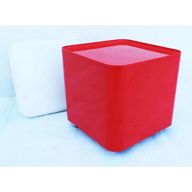 Italian Cube Pouf with Dime Model Cushion by Marcello Siard for Longato, 1960s For Sale - Image 6 of 6