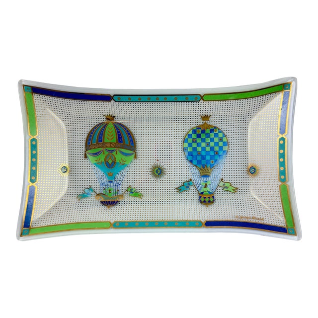 Briard Fancy Free Montgolfier Balloon Opal Glass Platter For Sale