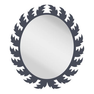 Fleur Home Audubon Oval Mirror in Hale Navy, 22x27 For Sale