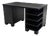 Vintage Art Deco Oak Black Desk, 1930s For Sale