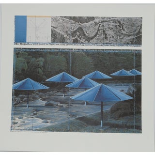 The Umbrellas Blue Poster after Christo For Sale