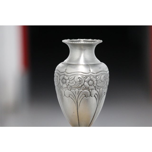Art Nouveau Ornate Pewter Vase, France, 1920s For Sale - Image 3 of 11