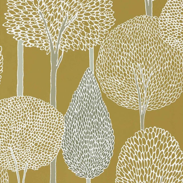 Harlequin Silhouette Wallpaper in Ochre/Taupe - a Sample For Sale