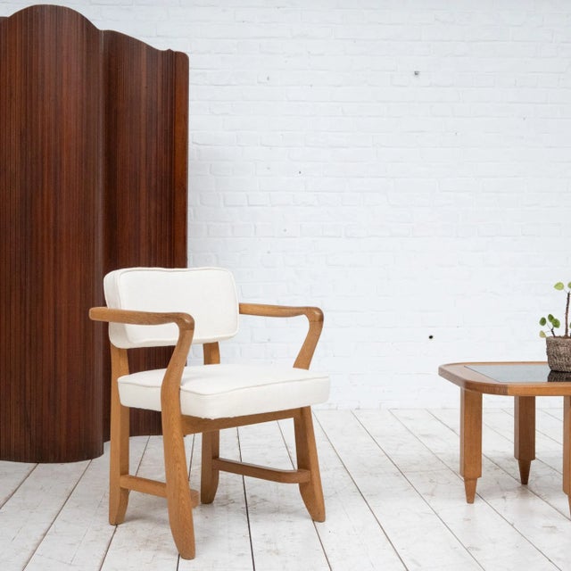 Wood Armchair by Guillerme et Chambron for Votre Maison, 1950s For Sale - Image 7 of 7