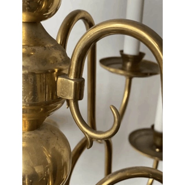 Early 20th Century Antique Dutch Baroque Style Brass 12 Light Chandelier For Sale - Image 5 of 5