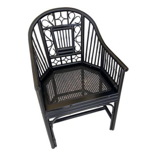 Late 20th Century Faux Bamboo Brighton Pavilion Style Chinoiserie Corner Chair For Sale