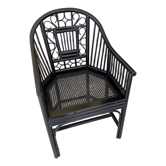 Late 20th Century Faux Bamboo Brighton Pavilion Style Chinoiserie Corner Chair For Sale